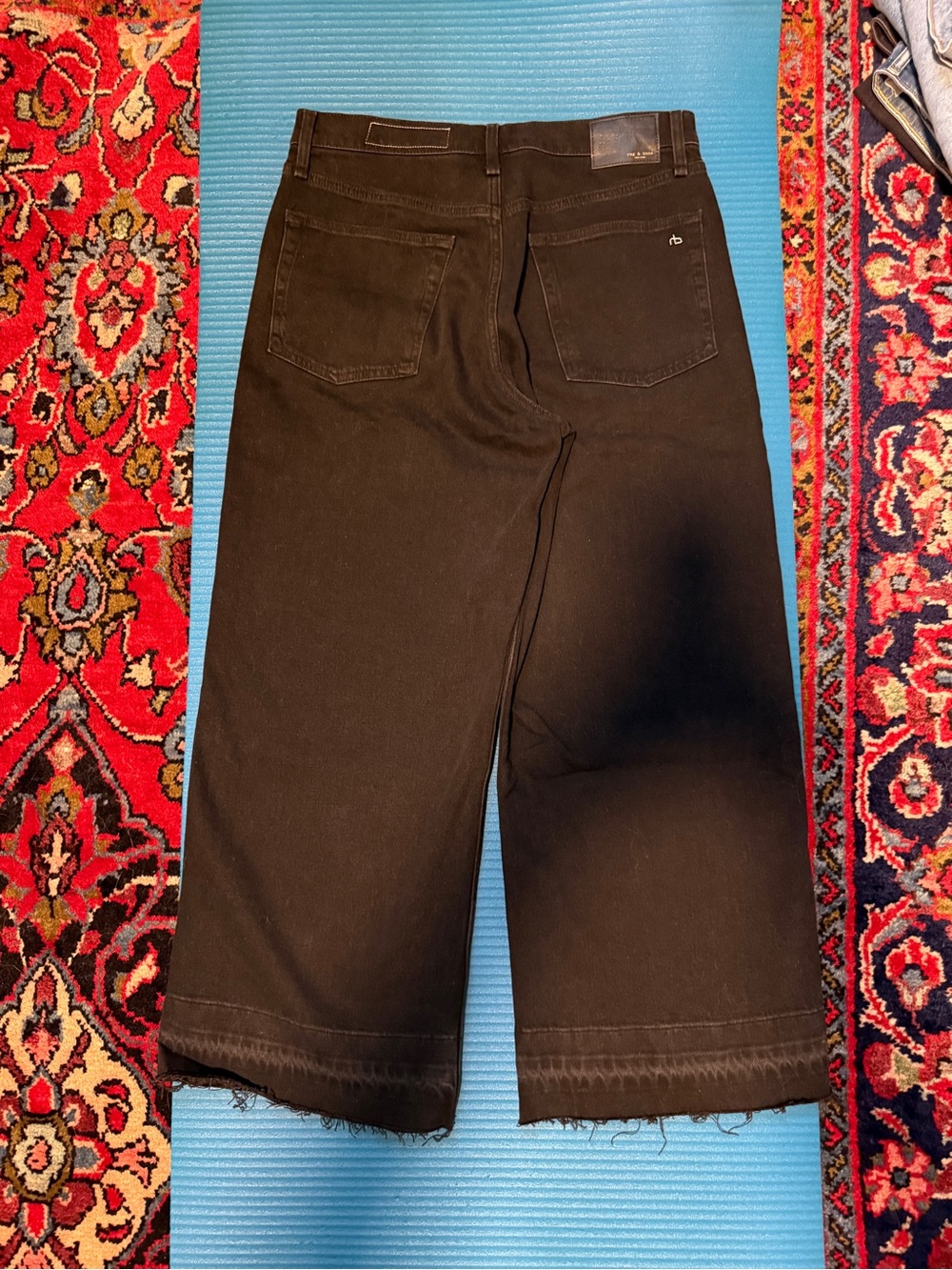 rag & bone “Andi” Women’s Cropped Wide Leg Jeans in Black - Picture 7 of 8